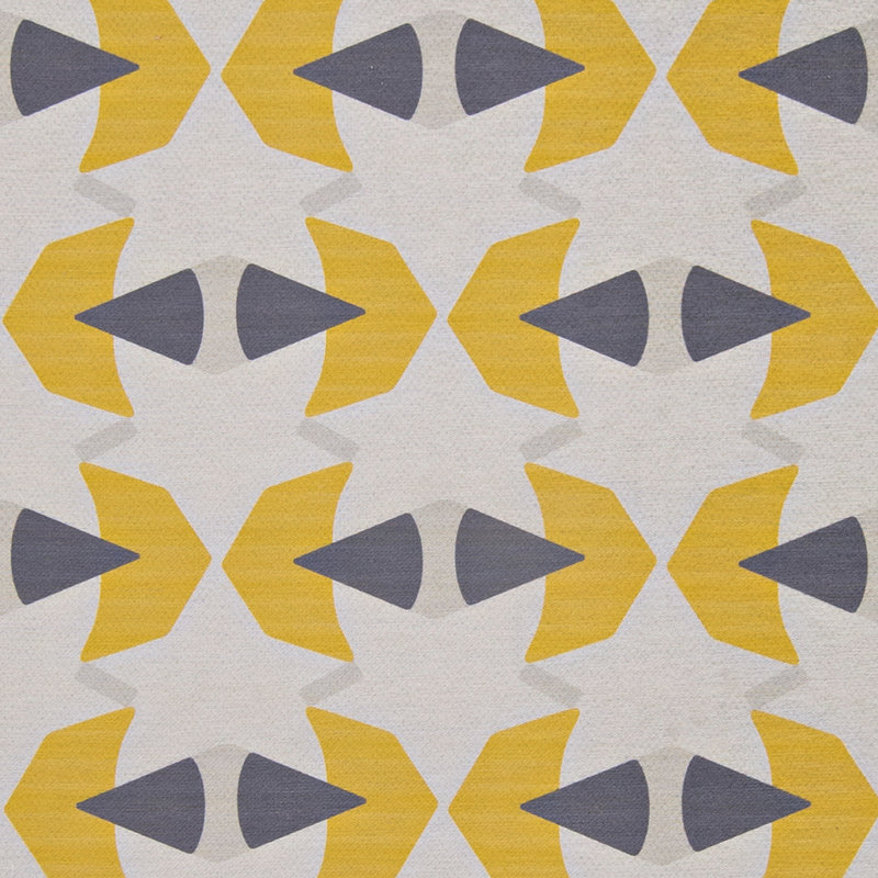 Kivett Midcentury Ivory and Yellow Indoor Outdoor Machine Washable Rug, Rectangle 7' x 9'