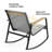 3-Piece  Outdoor Patio Conversation Rocking Set With Table，Seating Group-1398740745