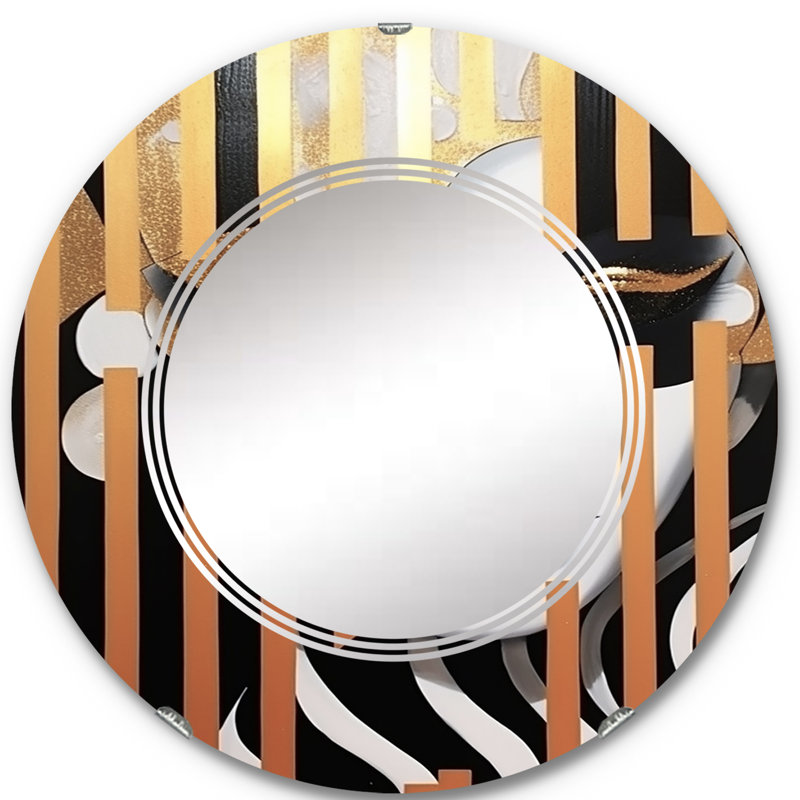 Muzna - Miroir mural moderne rond, 24 po x 24 po