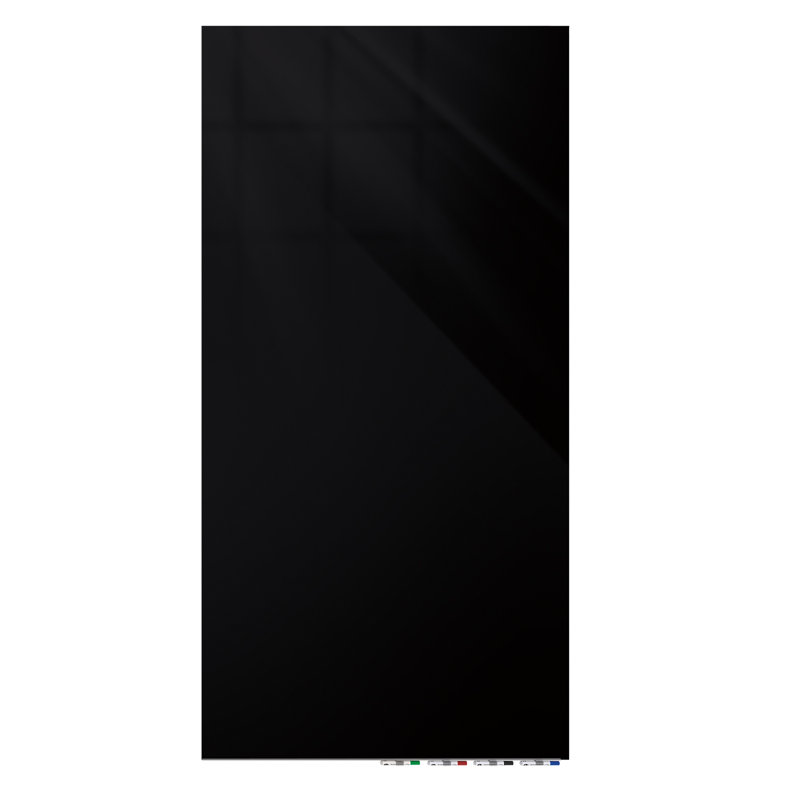 Tableau blanc mural en verre Aria, 60 po x 48 po, Noir