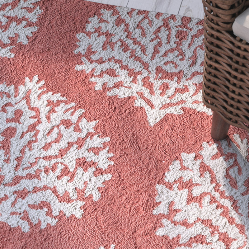 Tapis corail bouclé fait à la main Cline, Rectangle 8 pi x 10 pi