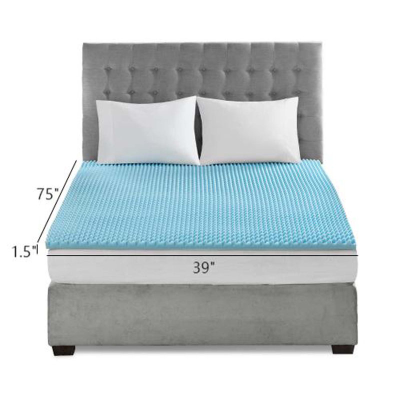 All Season Reversible Hypoallergenic Cooling Blue Mattress Topper For Enhanced Comfort And Temperature Control, Twin, 1.5"