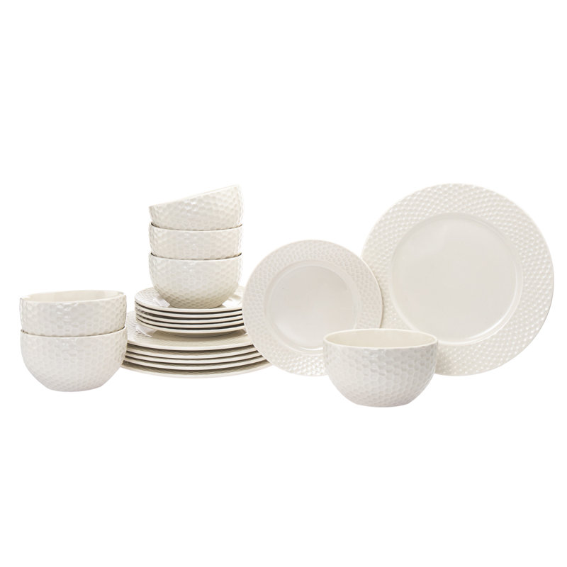 Fossette 18 Piece Porcelain Dinnerware Set