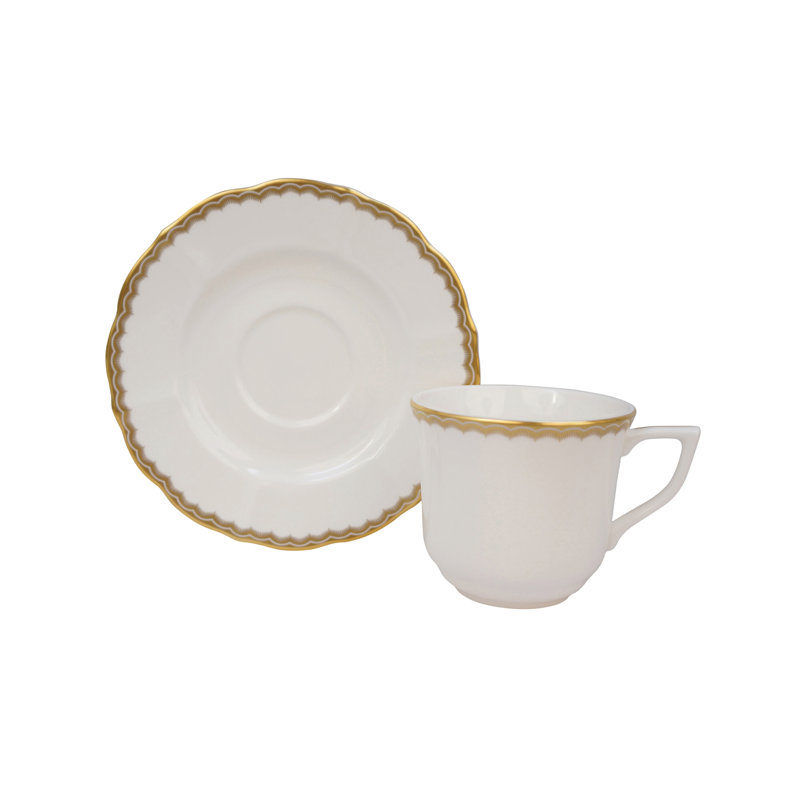 Ensemble de tasses et soucoupes en porcelaine antique
