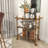 Metal Rolling 3 Mirrored Shelves Bar Cart with Handles