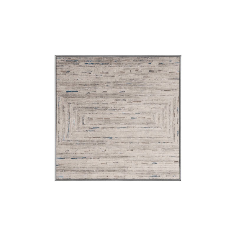 Machine Washable Gray Area Rug, Square 3'