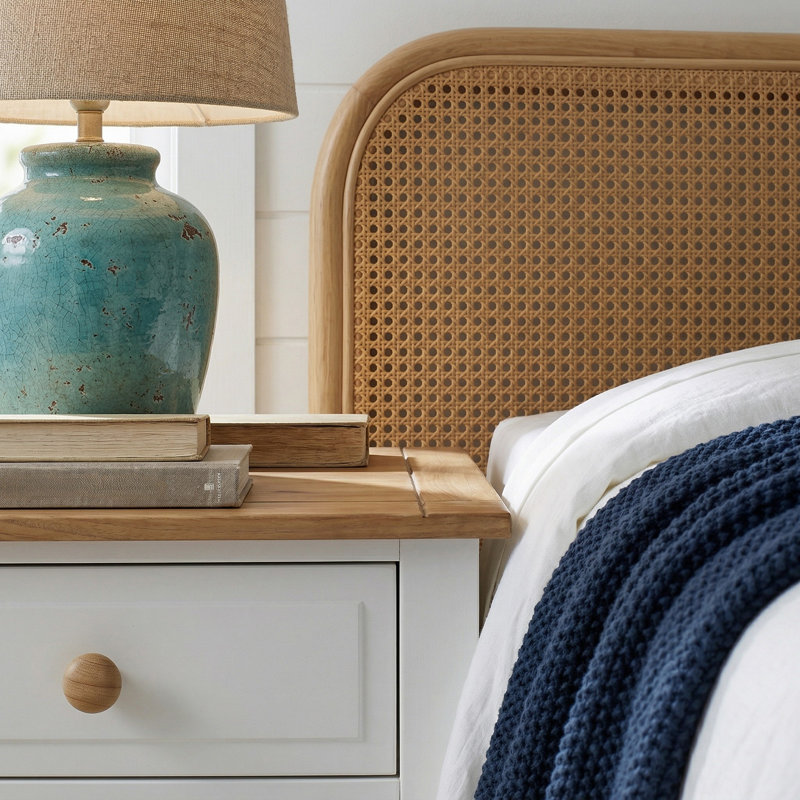 Katalina 3-Drawer Bedside Cabinet, Coastal Farmhouse Nightstand Table
