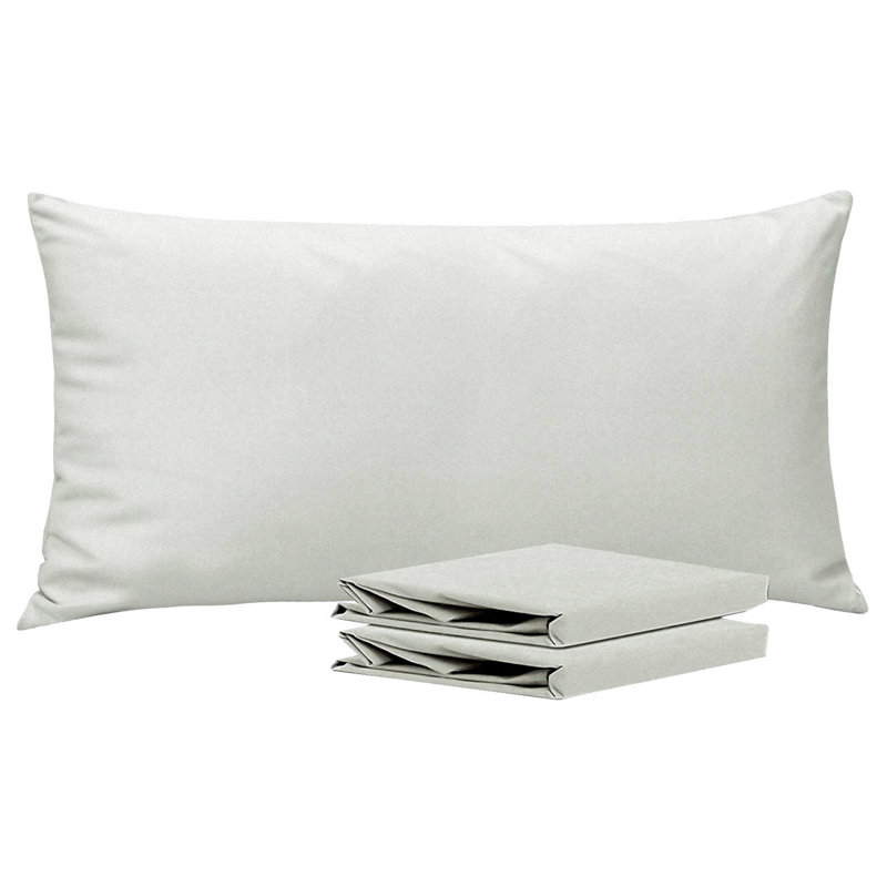 Bed Pillowcases, 1800 Brushed Microfiber Pillow Cases with Envelope Closure - NTBAY, Light Grey, California King