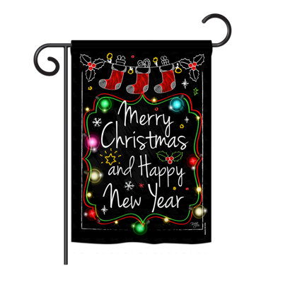 Drapeau de jardin Dzamhur Merry Christmas Winter Seasonal Impressions 19 x 13 po
