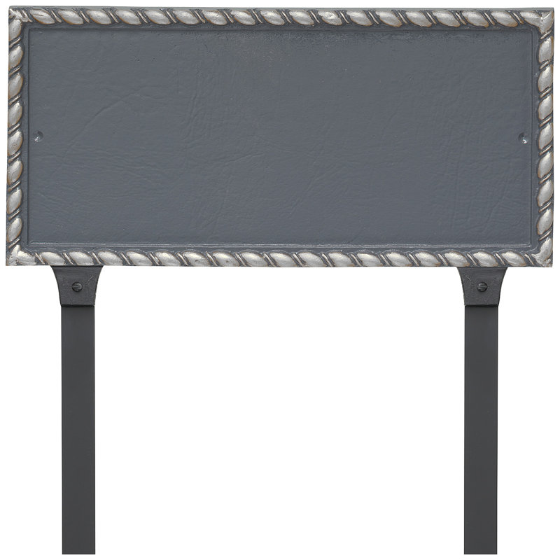 Franklin Rectangle One Line Address Sign Plaque with Lawn Stakes, Grey/silver