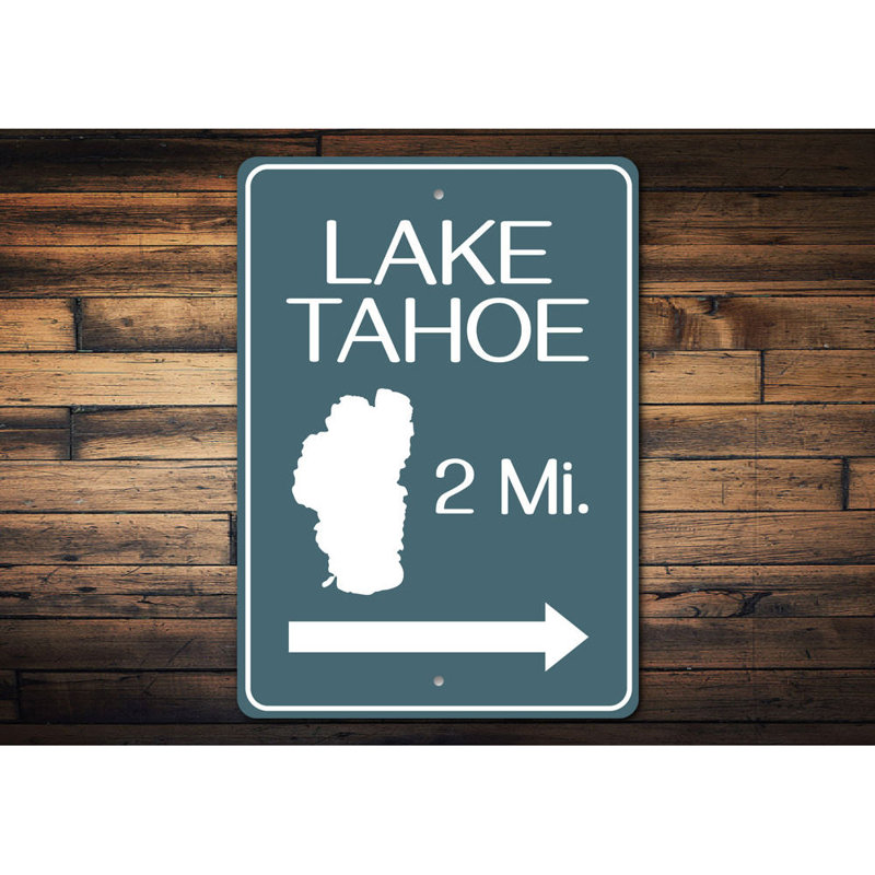 Plaque en aluminium Lake Tahoe, H 14 po x l 10 po x P 0,04 po