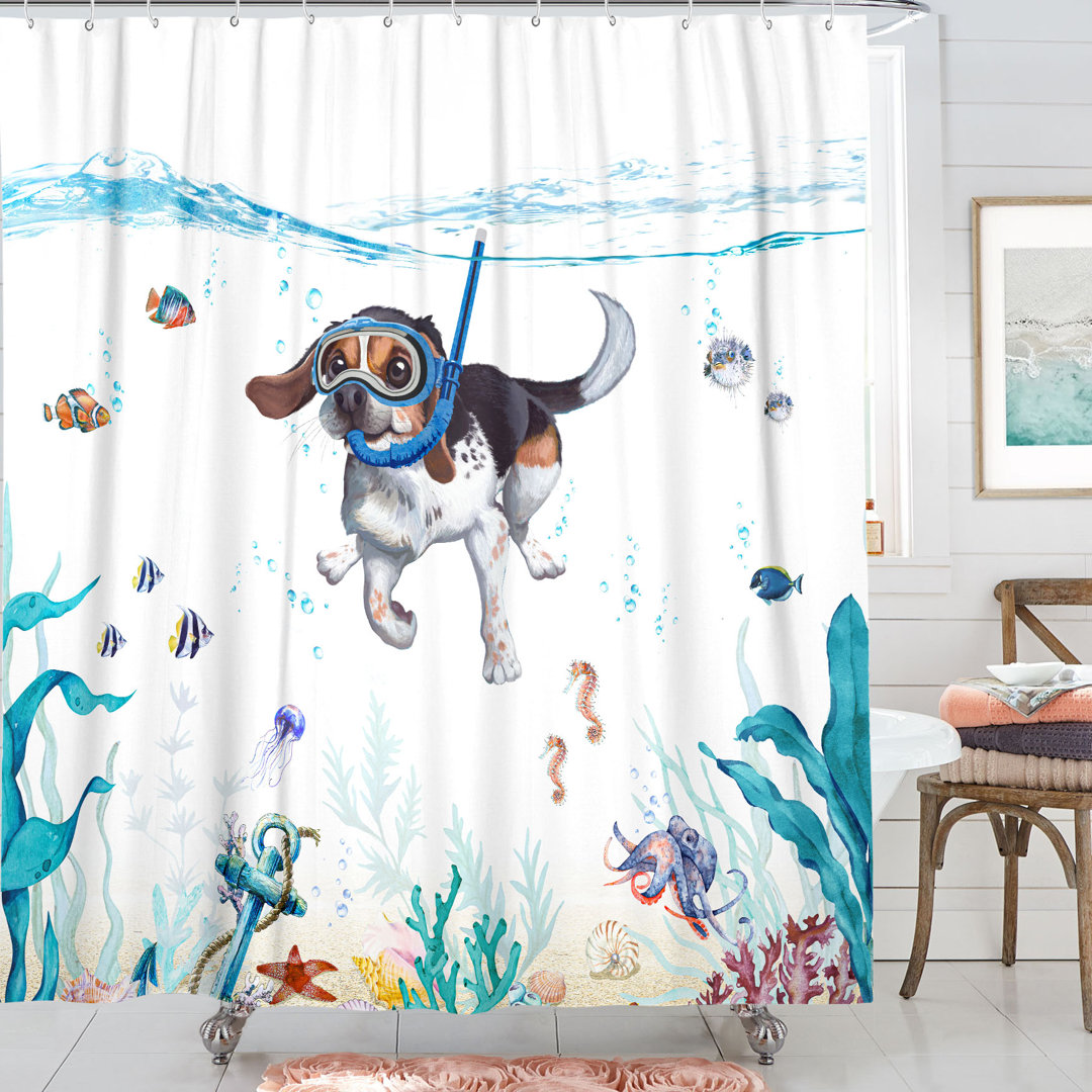 Herkus Shower Curtain with Hooks Included Trinx