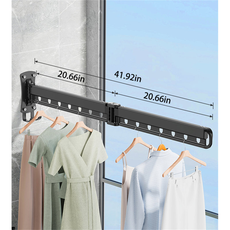 Portant rétractable en aluminium Ultraspace, H 7,08 po x l 41,92 po x P 3,22 po
