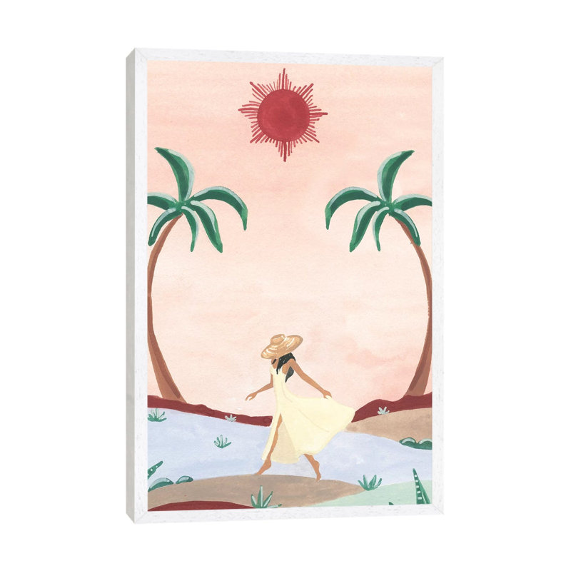 Desert Dreams 1 Piece Painting on Canvas, 66.04cm H x 45.72cm W x 3.81cm D, White Floater Framed
