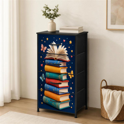 Commode à 4 tiroirs pour la chambre à coucher Coloured Stack Illustrated