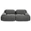 Canapé 2 places gris 82'' en velours côtelé, incurvé, base antidérapante, aucun assemblage requis, pour la décoration intérieure, chambre à coucher