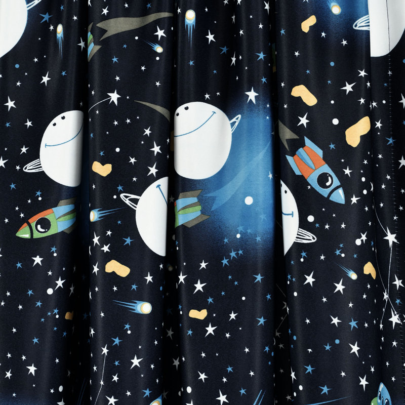 Universe Room Darkening Curtain Pair, 52" W x 63" L