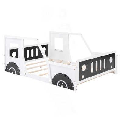 Classic Car-Shaped Platform Bed with Wheels