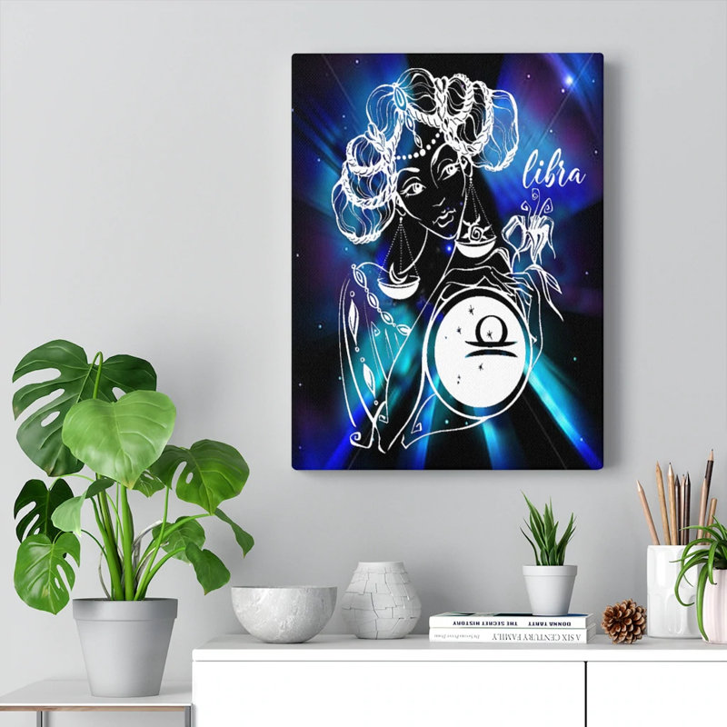 Libra Zodiac Horoscope - Wrapped Canvas Print, 61cm H x 46cm W