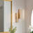 LED 11.4"W Gold Flush Mounted Wall Sconce Dimmable with Two Asymmetric Striped Texture Clear Panel