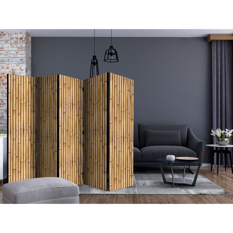 225cm W x 172cm H 5 - Panel Wood Folding Room Divider