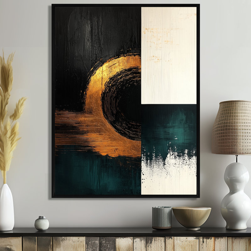 Barnesville - Abstract Canvas Prints, Black, Floater Framed Print, 32" H x 16" W