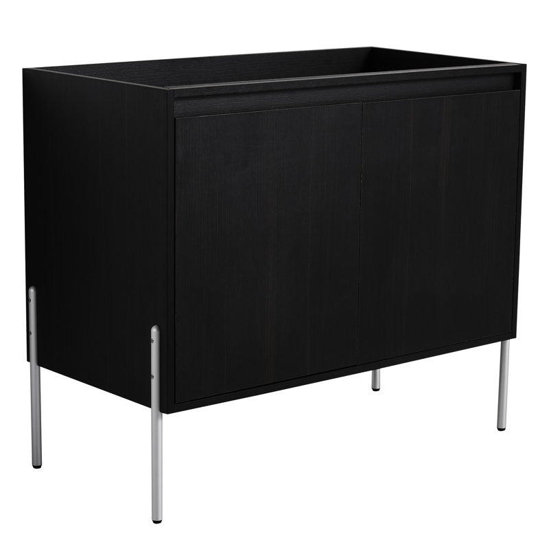 Meuble-lavabo sur pied 36 po, chêne foncé - Meuble-lavabo d'extérieur pour salle de bain, peu encombrant