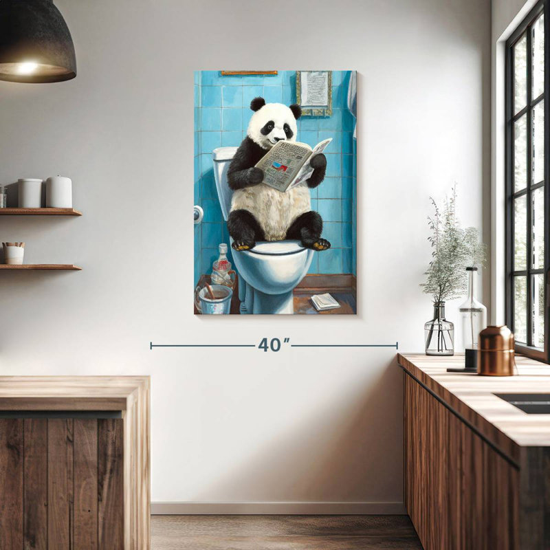Ketti Panda On A Toilet, 39" H x 26" W