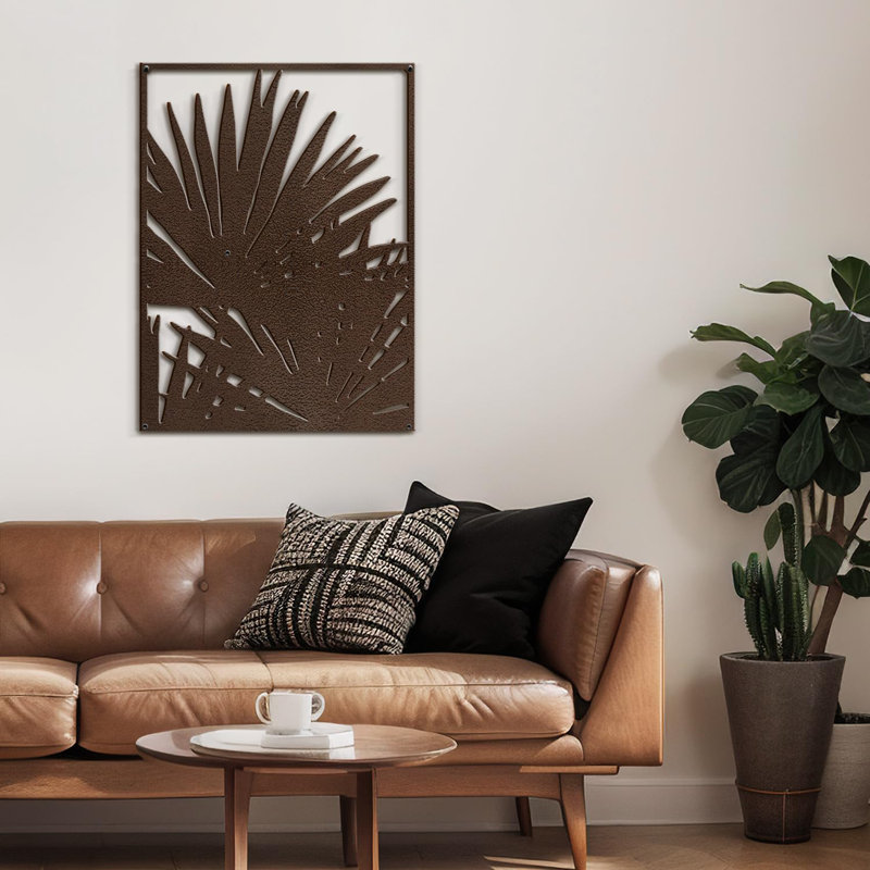 Décoration murale décorative murale en métal, H 36 po x l 26,87 po x P 0,05 po, Brun