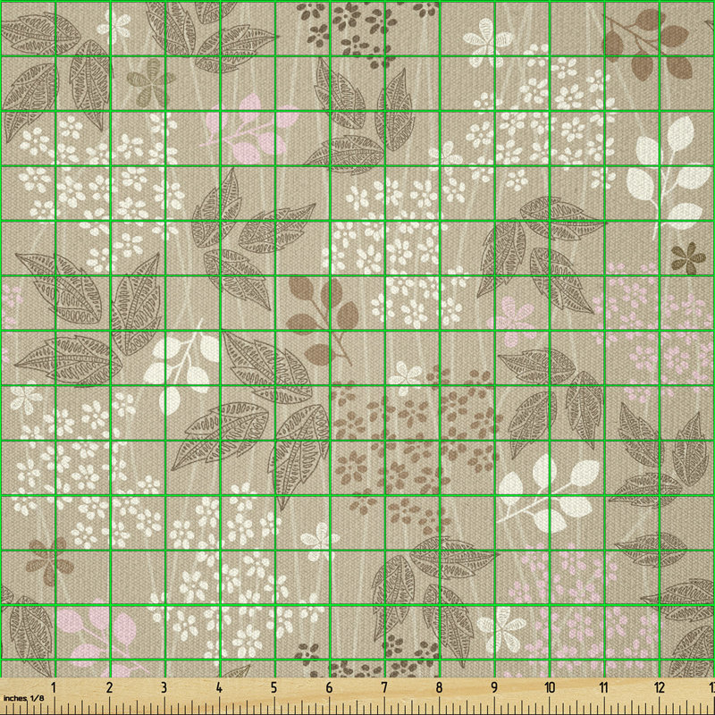 Tissu floral au bord de la cour, feuilles rétro, marguerites, silhouettes, éléments décoratifs décoratifs, motif romantique