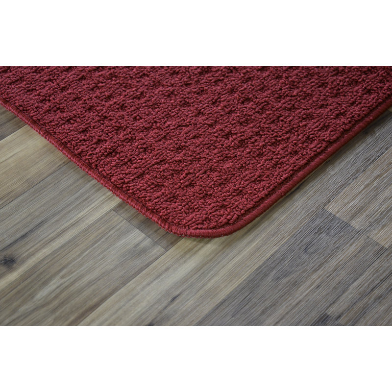 Benji Non-Skid Kitchen Mat, Chili Red, Rectangle 1'6" x 2'6"
