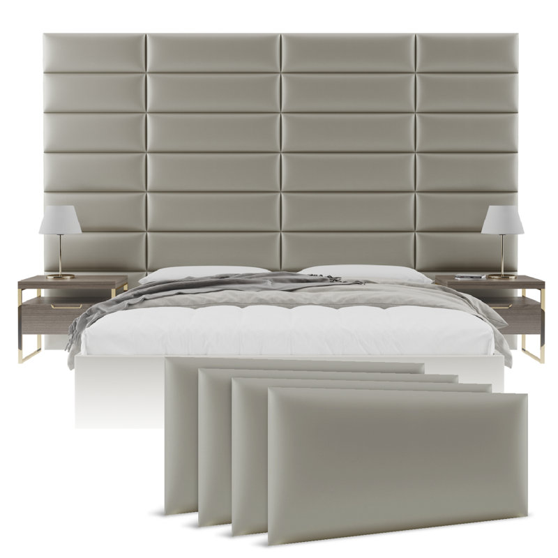 Wall Paneling in Metallic Neutral Champagne