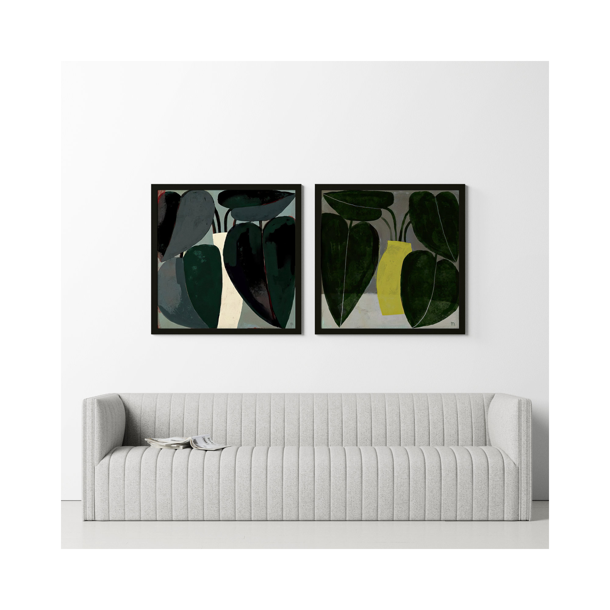 Plant Set Of 2 by Studiom, 36" H x 36" W, Black