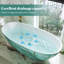 Baignoire autoportante CASAINC 65 po x 30 po en pierre à surface solide aspect marbre, baignoire profonde avec bonde centrale