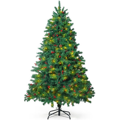 Arbre de Noël artificiel illuminé 6 pieds avec 800 branches et 250 lumières DEL de qualité supérieure