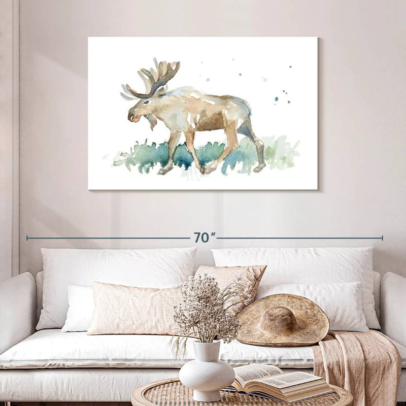Watercolor Moose, 30" H x 45" W