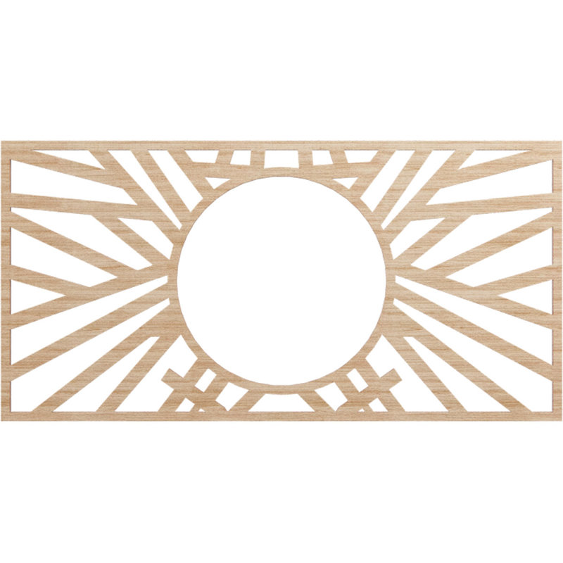 Hoover Ceiling Medallion, Alder, 18" H x 36" W x 0.38" D