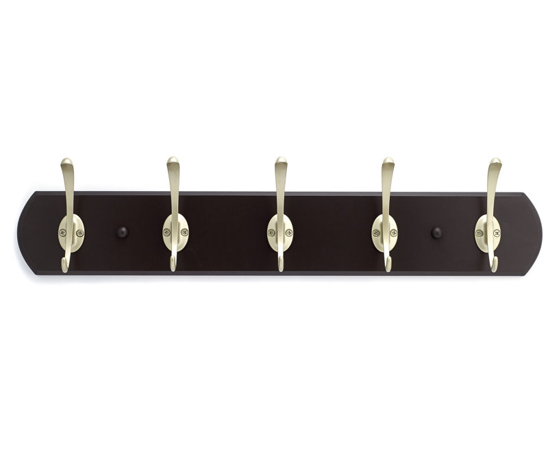 Porte-manteaux mural transitionnel, Espresso / nickel mat