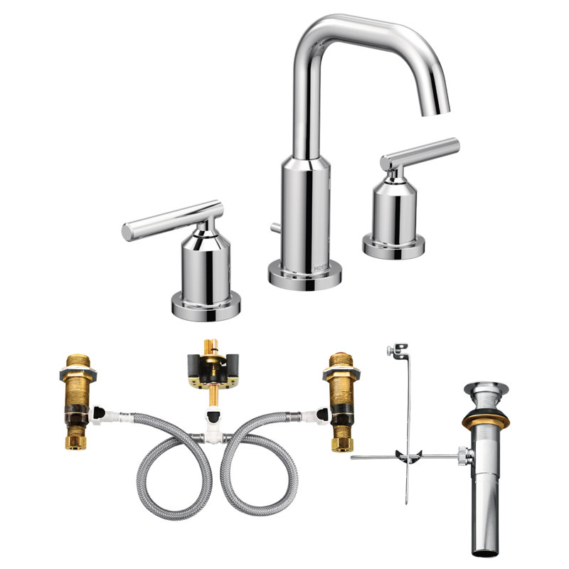 Robinet espacé pour lavabo de salle de bain Gibson, Chrome