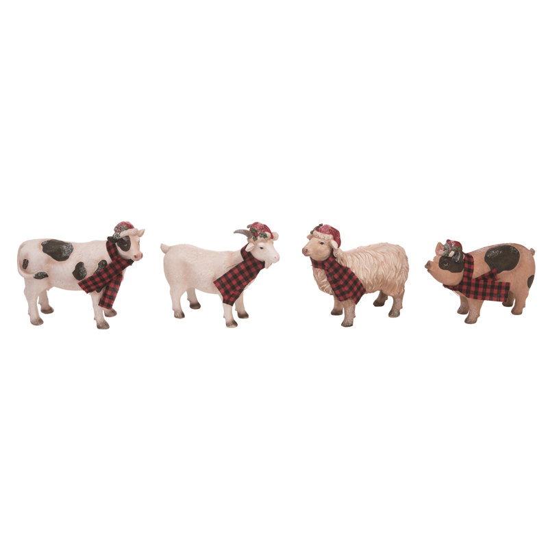  Ensemble de 4 figurines de Noël en polyrésine pour Noël