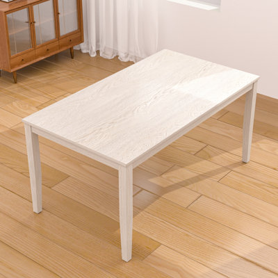 Table de salle à manger 59 "en bois massif pour 4 à 6 personnes en bois massif, table de salle à manger de style campagne moderne pour petits espaces