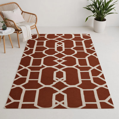 Trellis Brown Indoor and Outdoor Area Rug