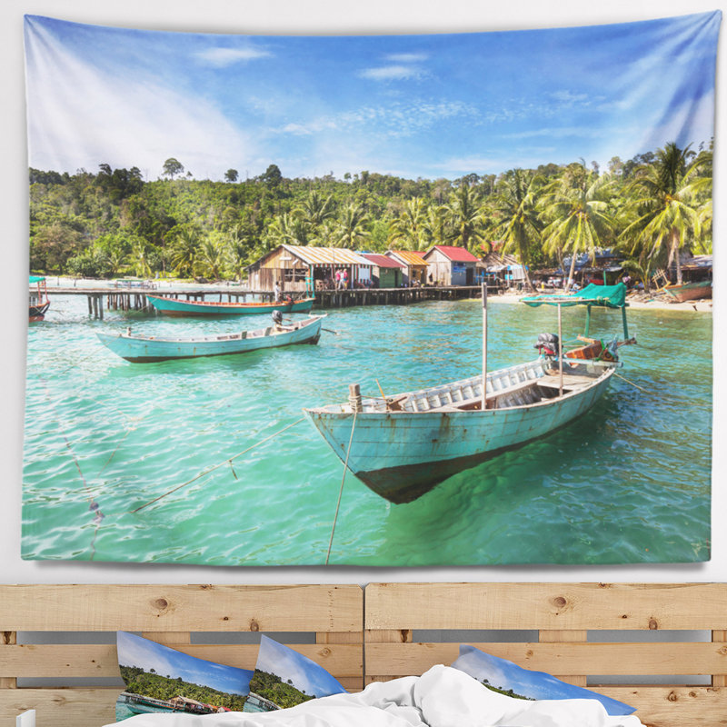 Tapisserie de Kep au Cambodge, H 50 po x l 60 po