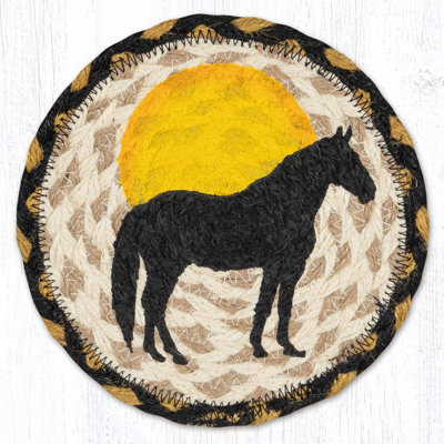  Horse Silhouette Round Large Coaster 7" H Rustic Farmhouse Style