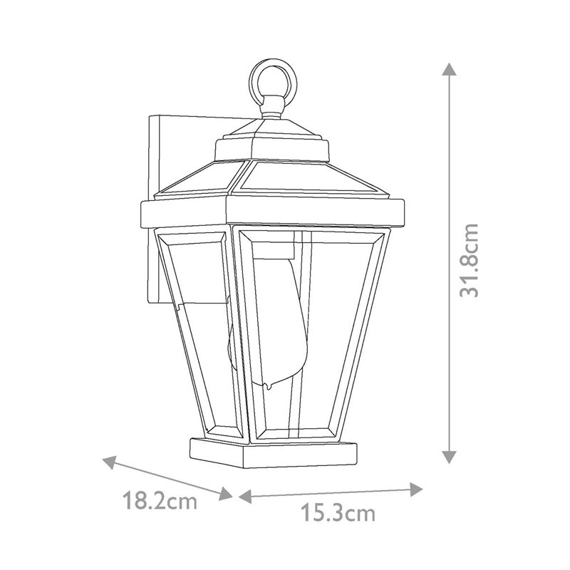 Guilbert Bronze Outdoor Wall Lantern, 31.8cm H x 15.3cm W