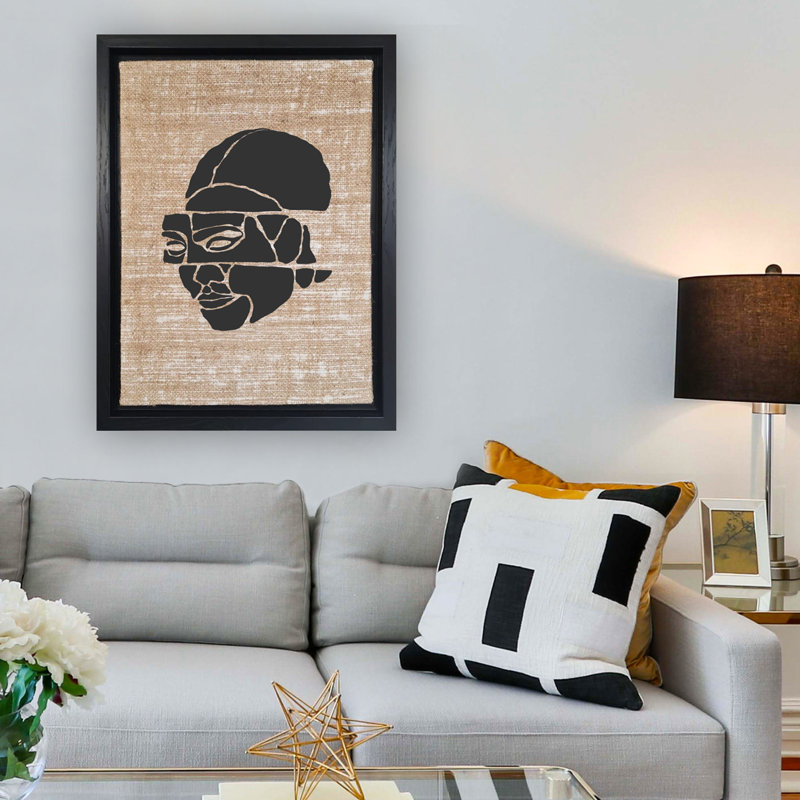 Peinture décorative sur toile, Noir, Noir, H 18,1 po x l 14,2 po