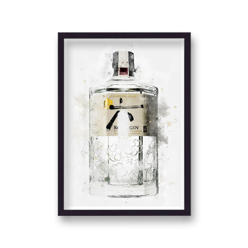 Gin Graphic Splash Roku Inspired by Vouvart - Single Picture Frame Print