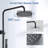 Black 8" Shower Faucet System Outdoor Exposed Shower Fixtures kit Rain Shower Head