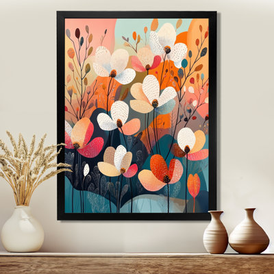 Abstrait coloré harmonie botanique cornouiller I - impression sur toile florale