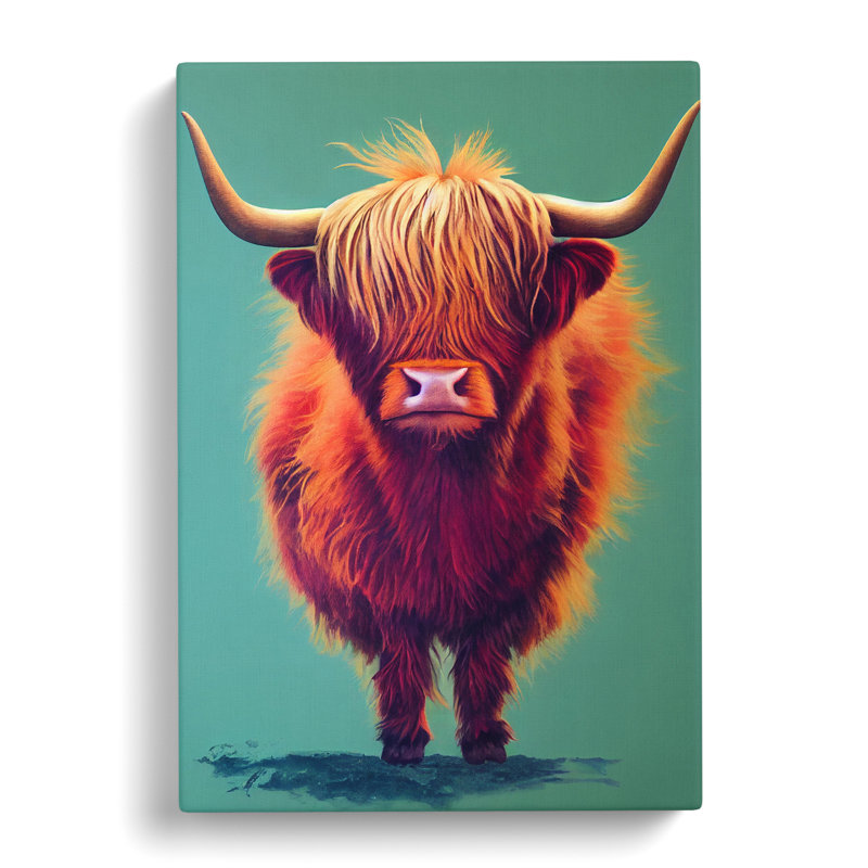 The Awesome Highland Cow - Wrapped Canvas, 60cm H x 40cm W x 3cm D